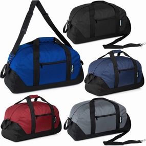 20" Wholesale Duffle Bag in 5 Colors with a Removable Strap - Bulk Case of 24