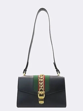 421882 Leather Sylvie Ribbon Tote Strap Shoulder Bag