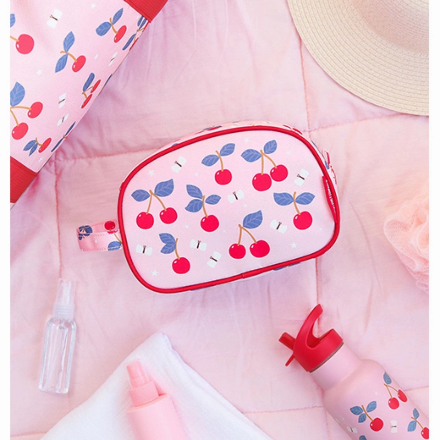 A Little Lovely Company Cherries Toiletry Bag