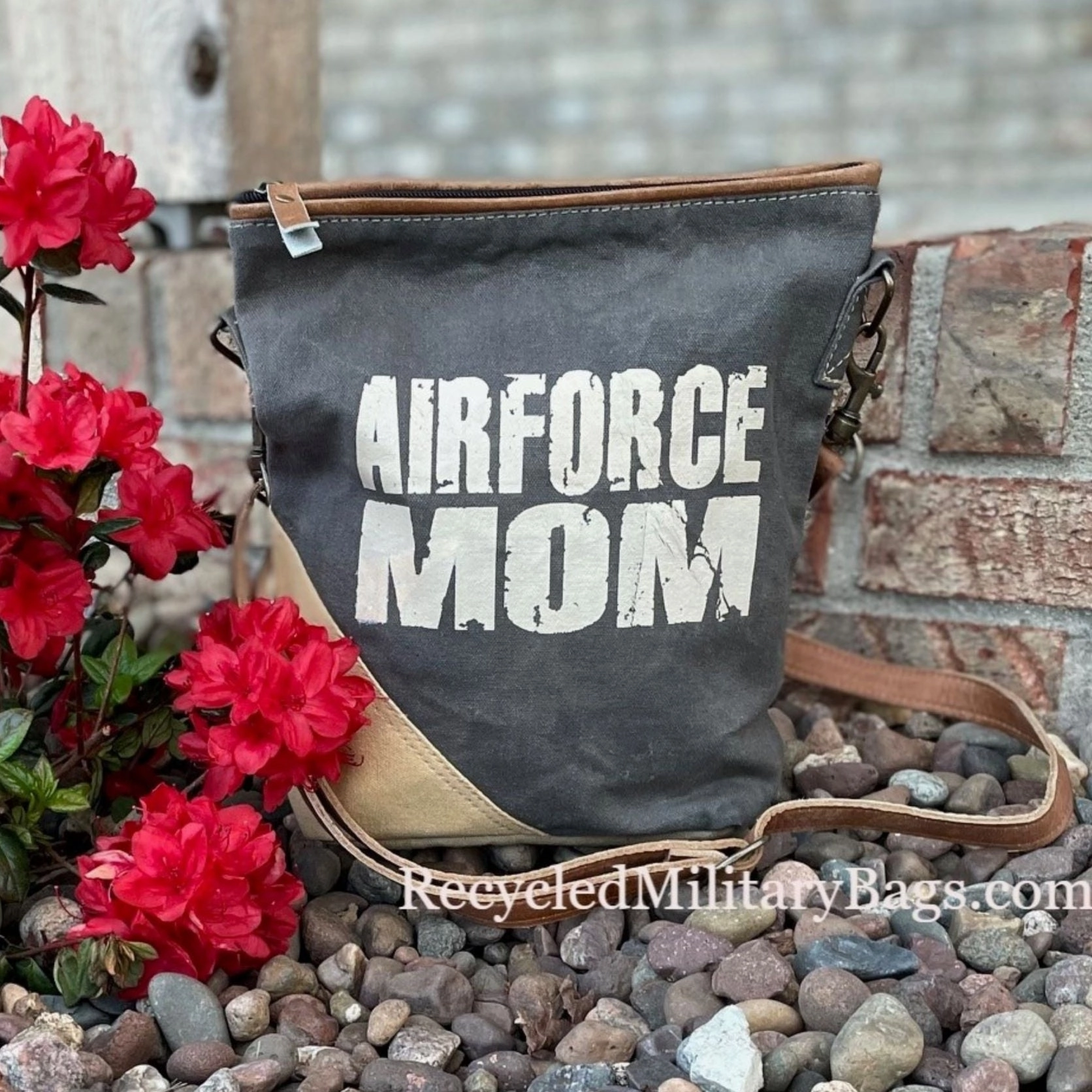 Air Force Mom Military Canvas Crossbody Bag - Air Force Proud! Great Gift for Mom!