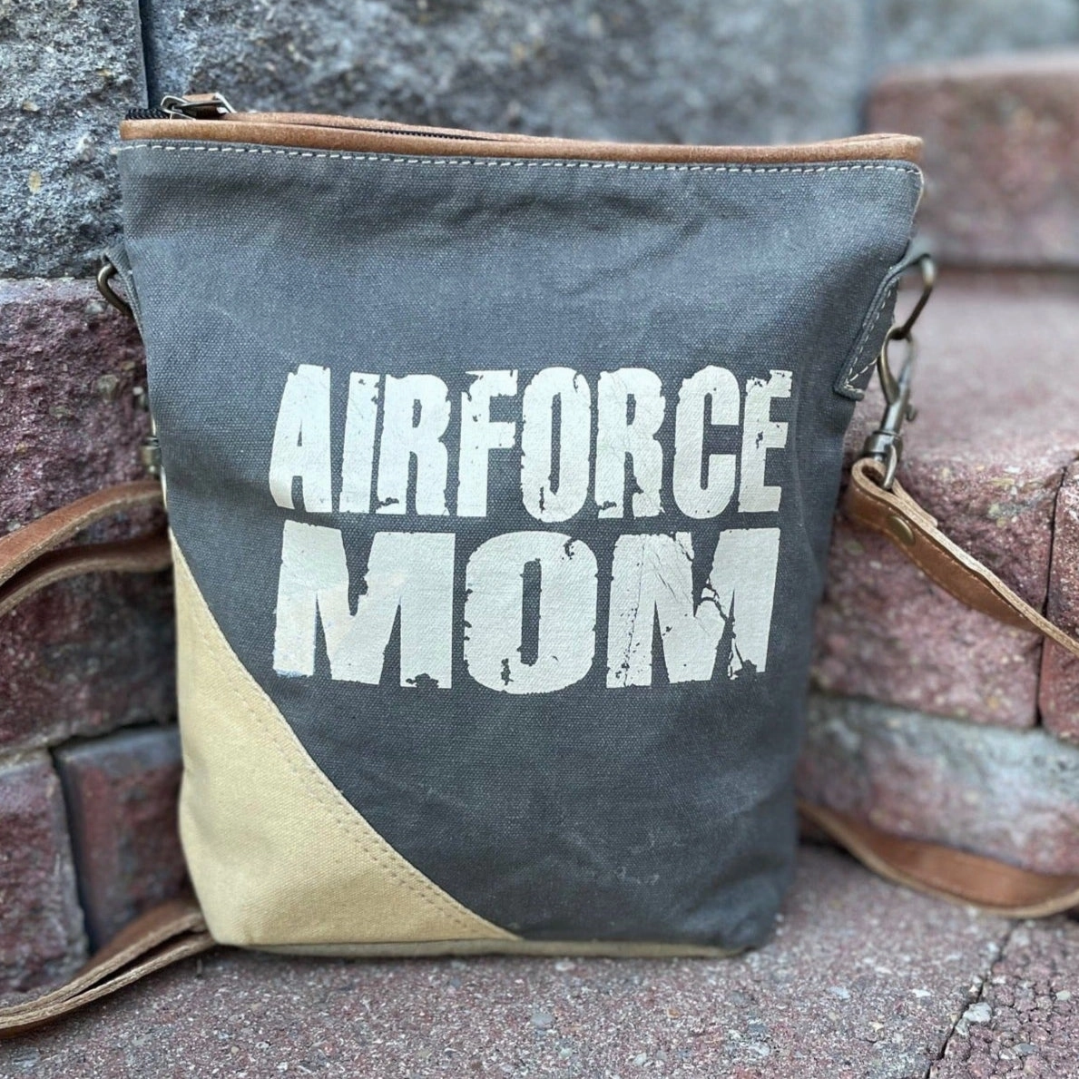 Air Force Mom Military Canvas Crossbody Bag - Air Force Proud! Great Gift for Mom!
