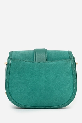 Alberta Ferretti Teal Suede/Leather Crossbody