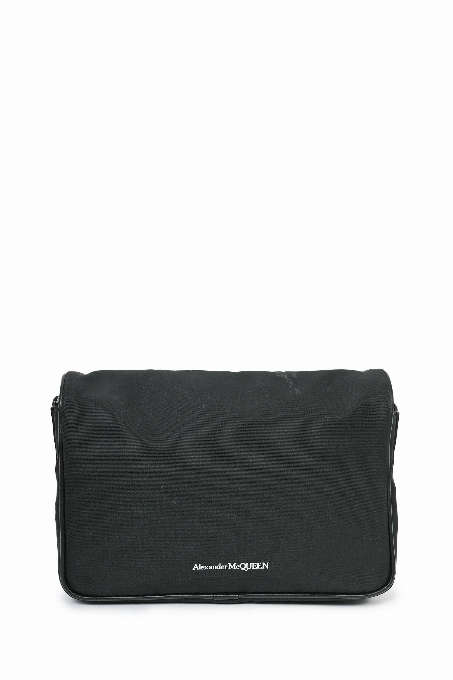 Alexander McQueen Black Nylon Logo Skull Shoulder Bag