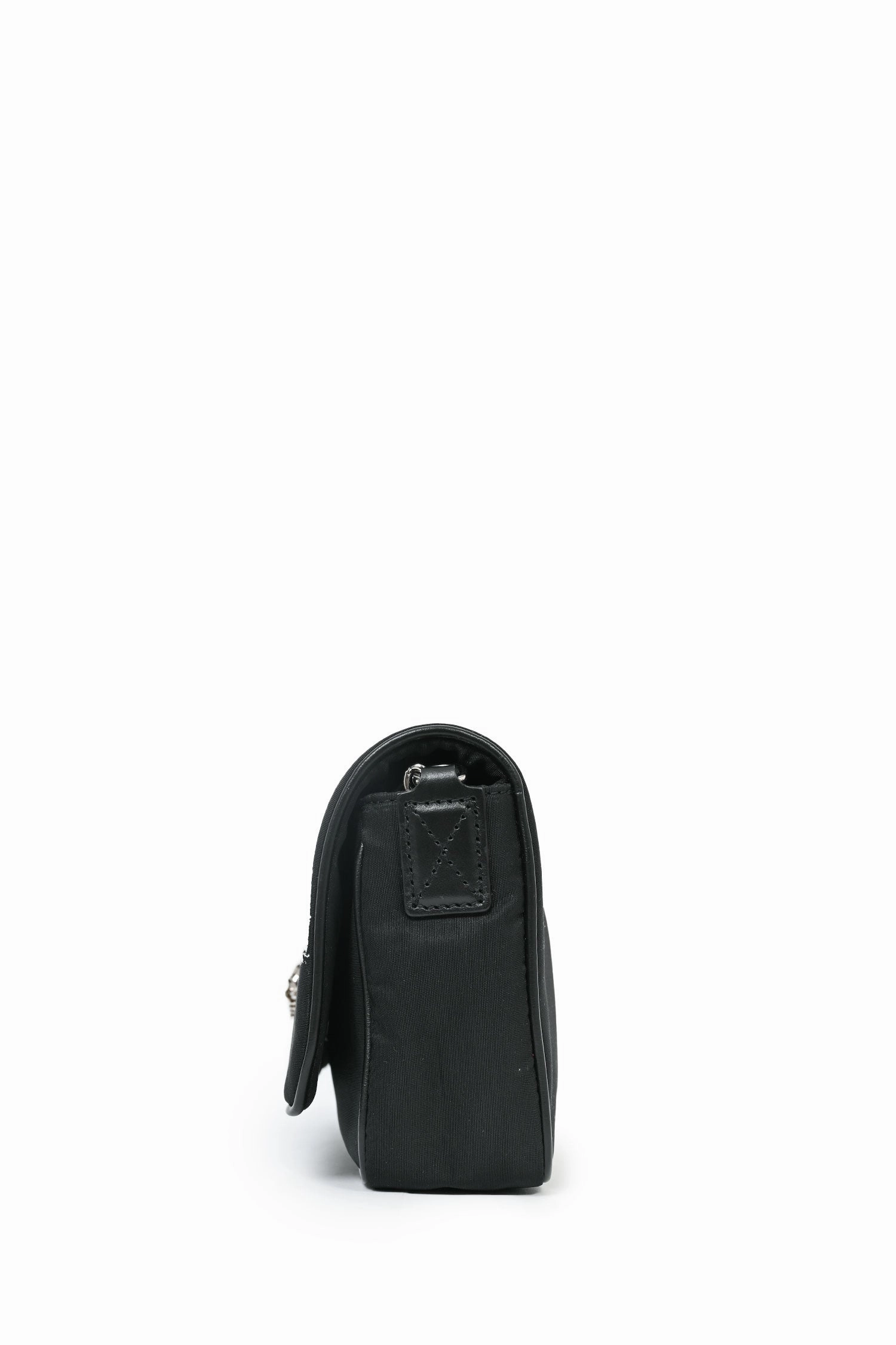 Alexander McQueen Black Nylon Logo Skull Shoulder Bag
