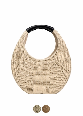 Almeja Women's Straw Handbag With Round Handle