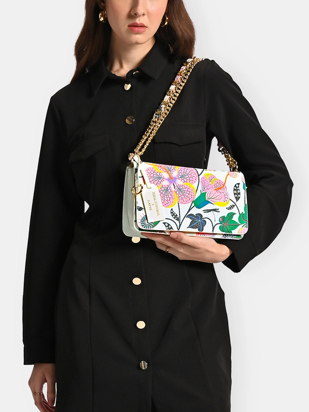 Anar Mor Print Medium Flap Sling Bag