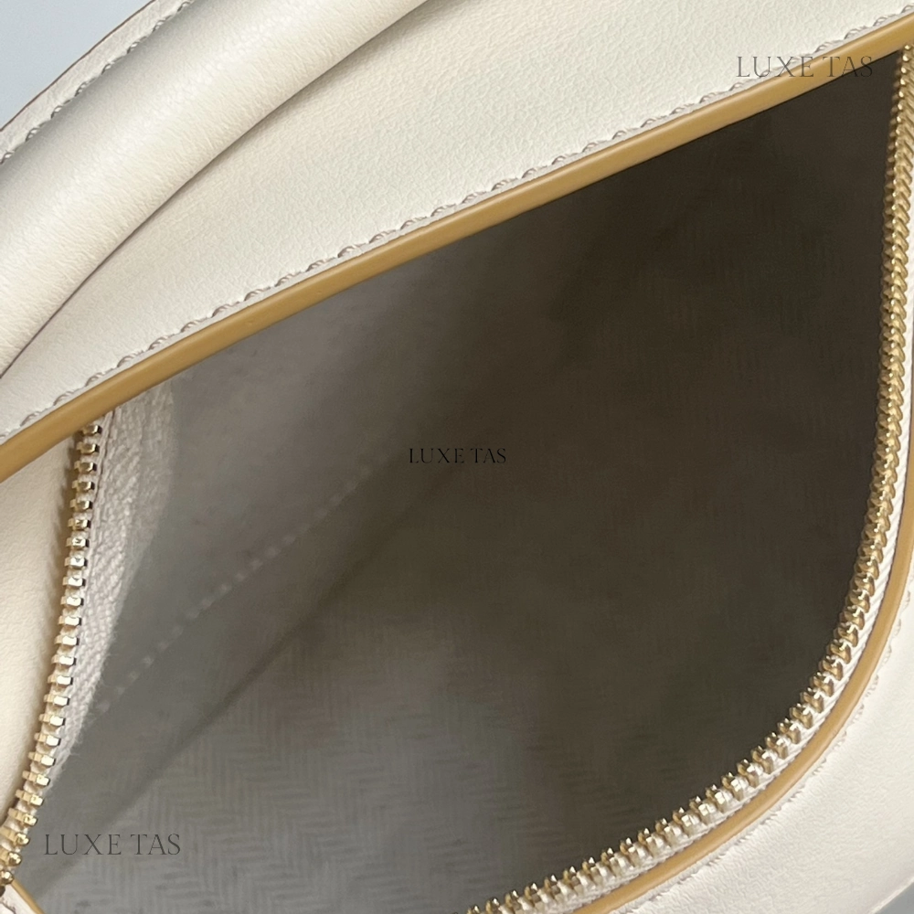 Angora Dusty Beige Small Puzzle Bag In Classic Calfskin Leather Crossbody Bag for Women