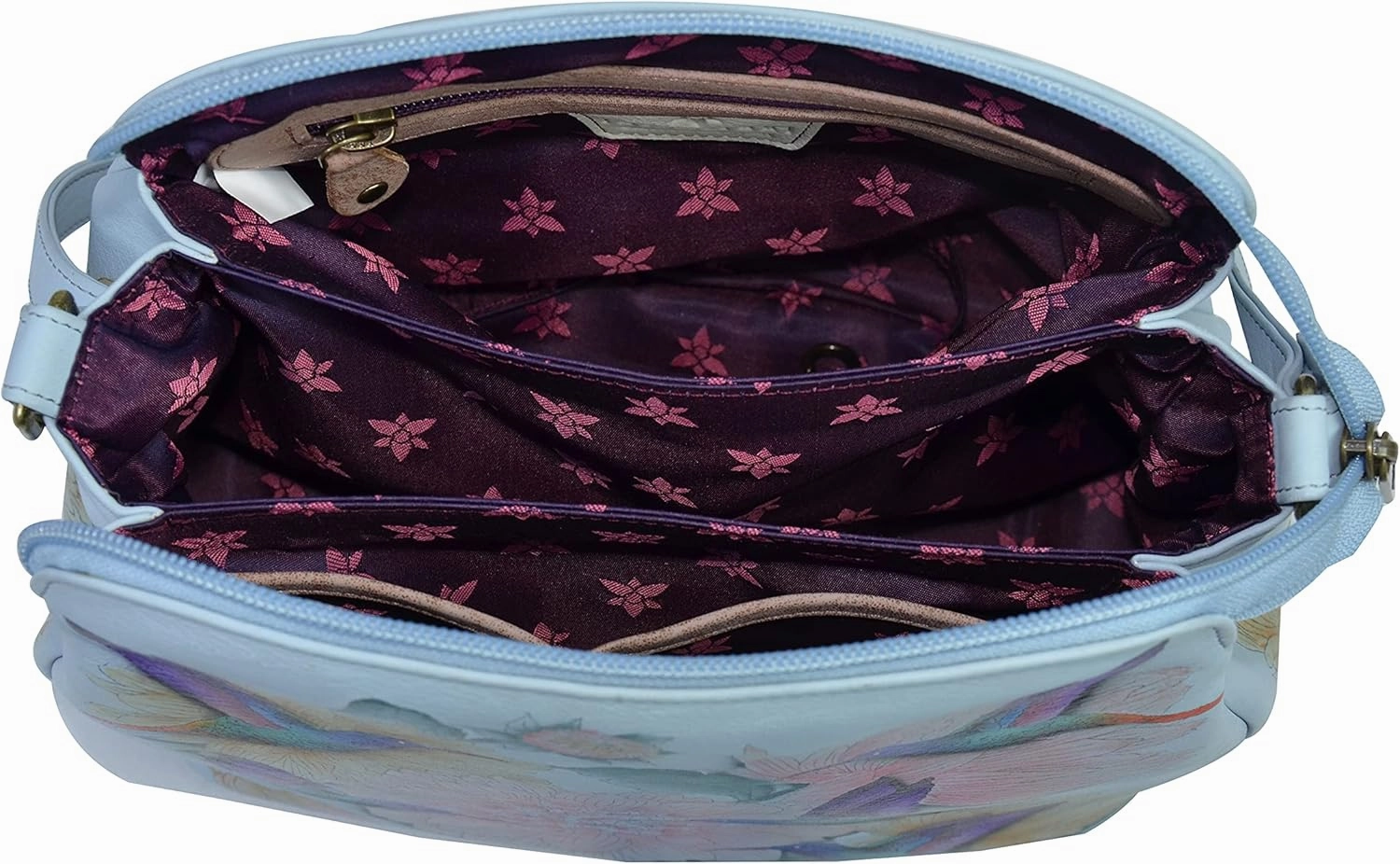 Anuschka Womens Genuine Leather Convertible Medium Bag - Hand Painted Exterior