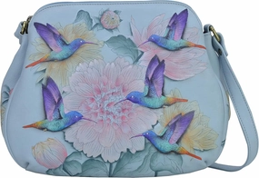 Anuschka Womens Genuine Leather Convertible Medium Bag - Hand Painted Exterior