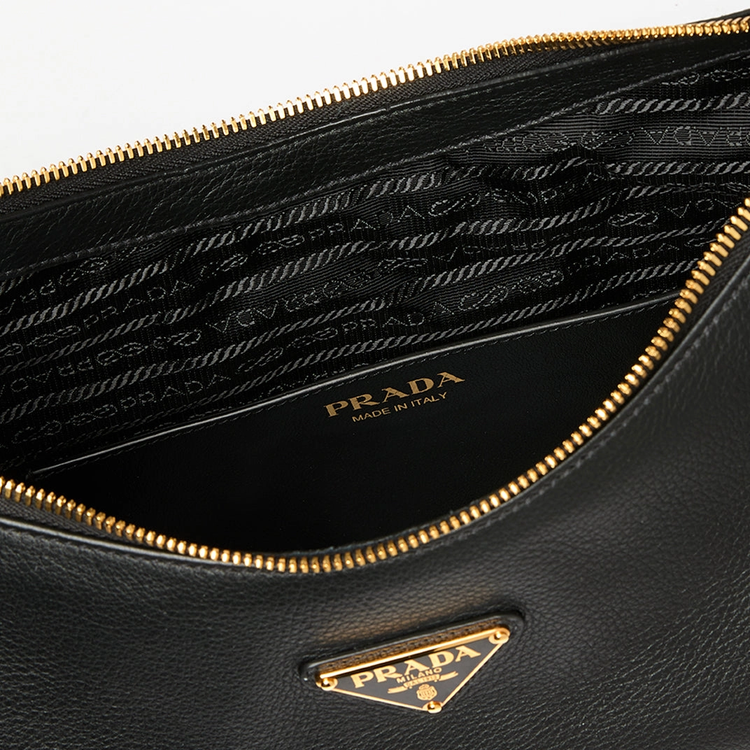 Arqu Large Shoulder Bag in Black
