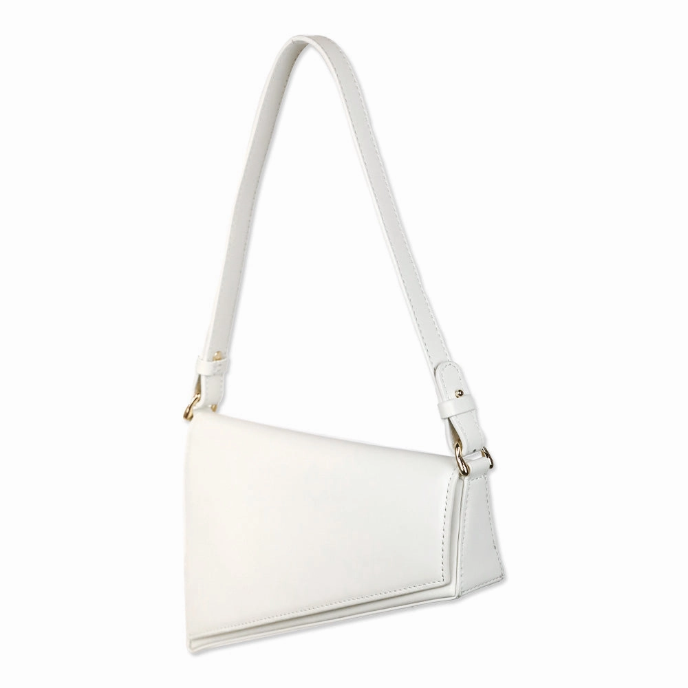 Aupen Purpose Snow White Leather Shoulder Bag