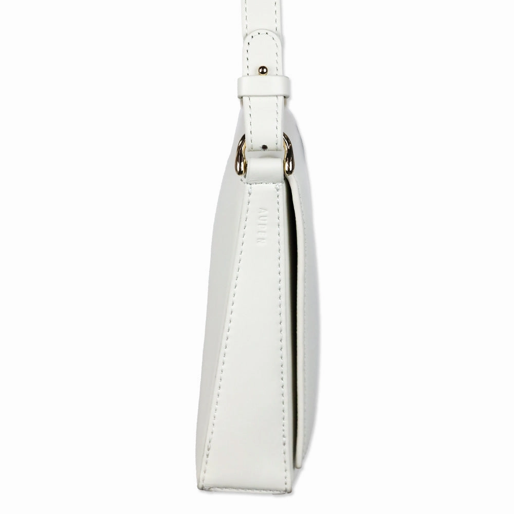 Aupen Purpose Snow White Leather Shoulder Bag