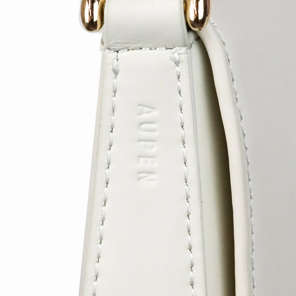 Aupen Purpose Snow White Leather Shoulder Bag