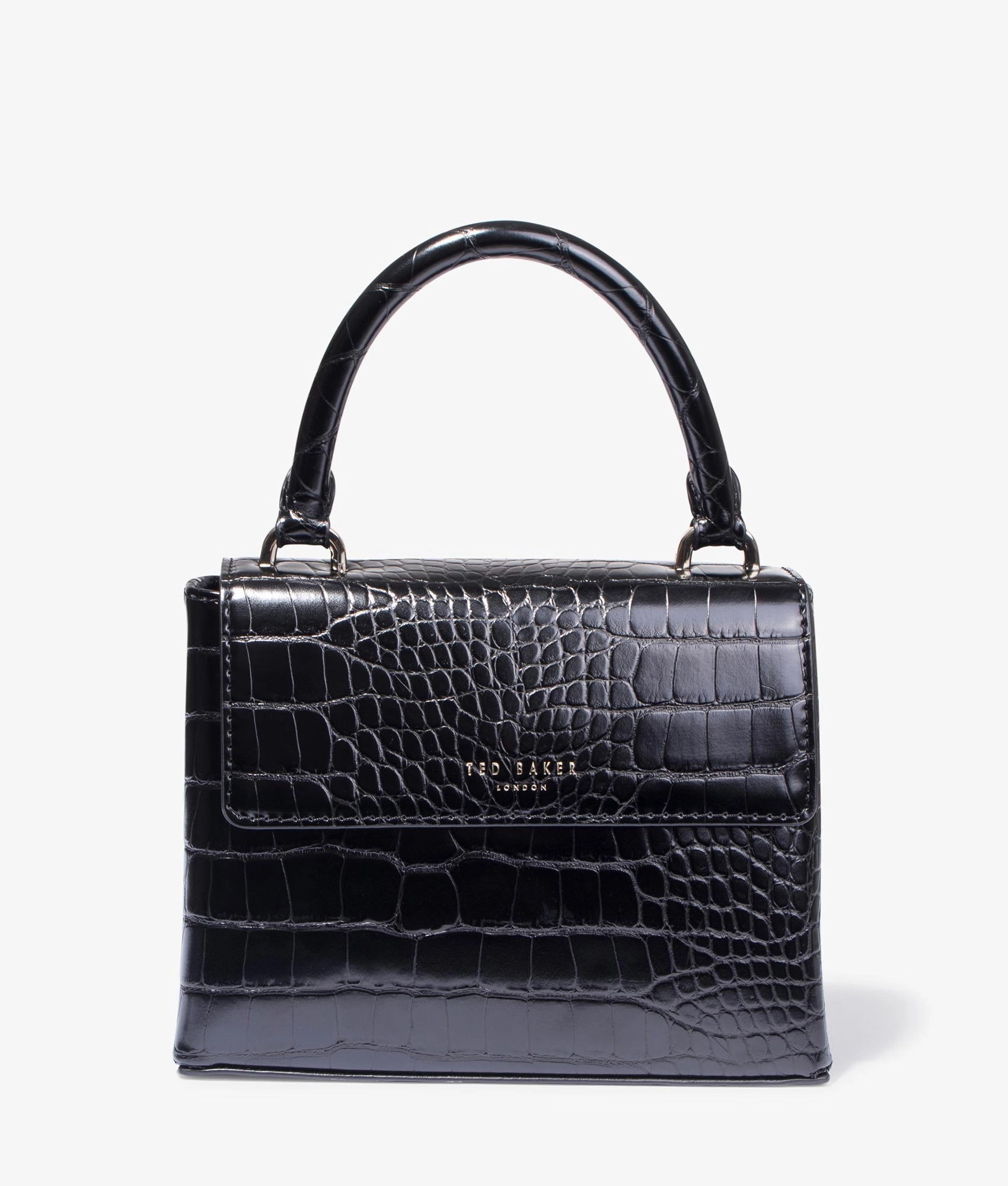 Aynaya croc effect small top handle tote