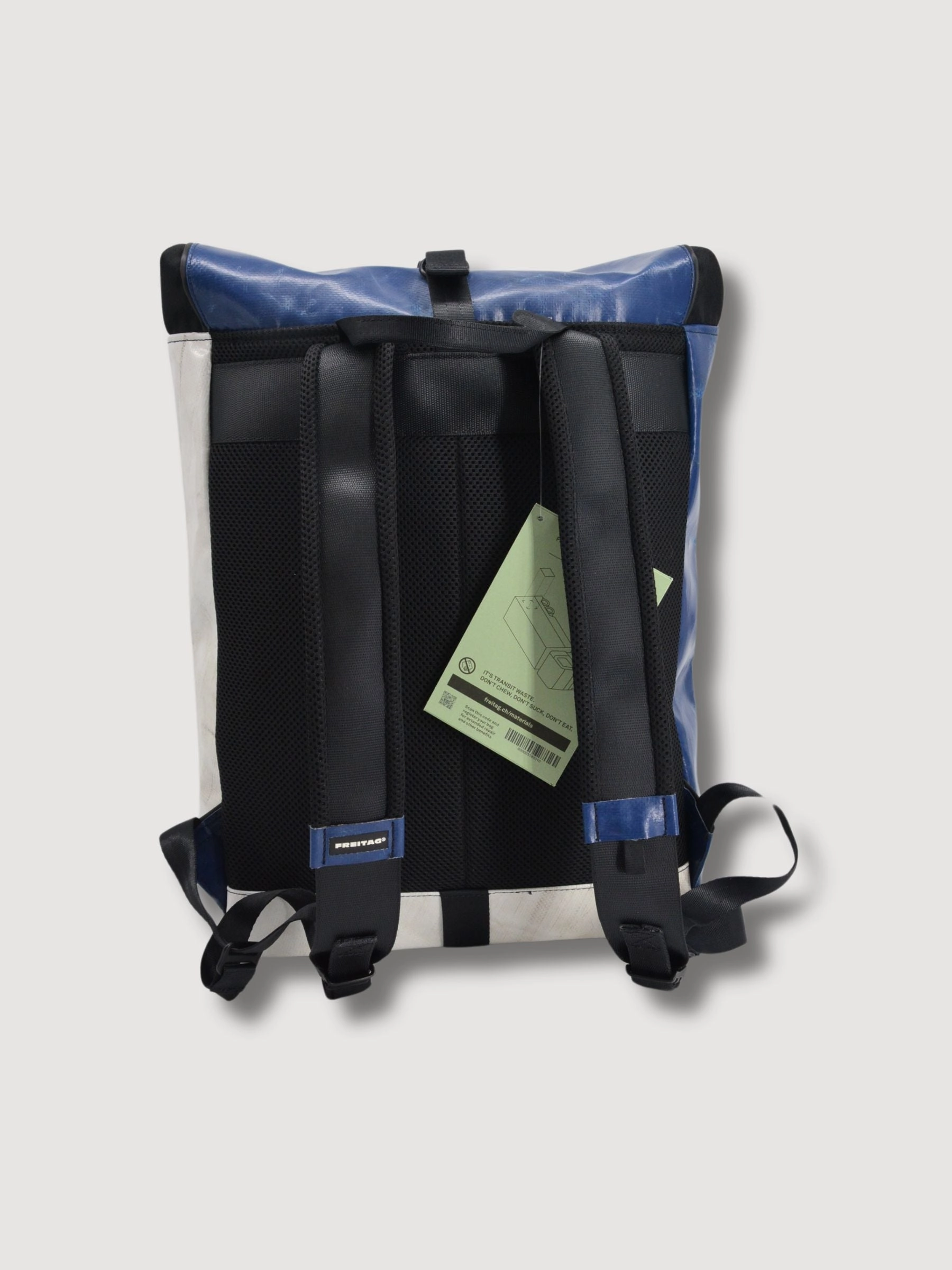 Backpack F155 Clapton Dark Blue & White In Used Truck Tarps | Freitag