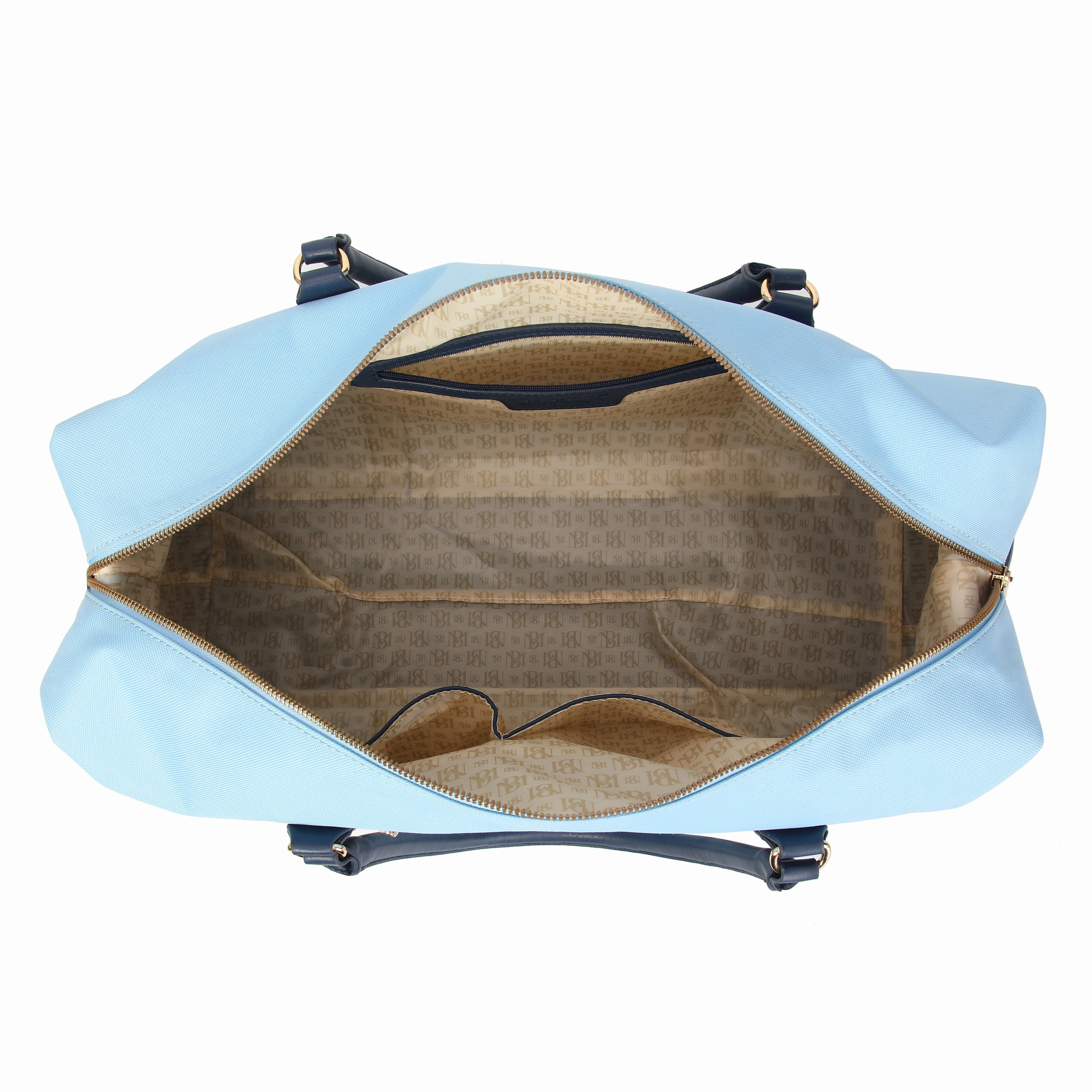 BADGLEY MISCHKA Barbara Canvas Weekender Duffel Bag | Light Blue