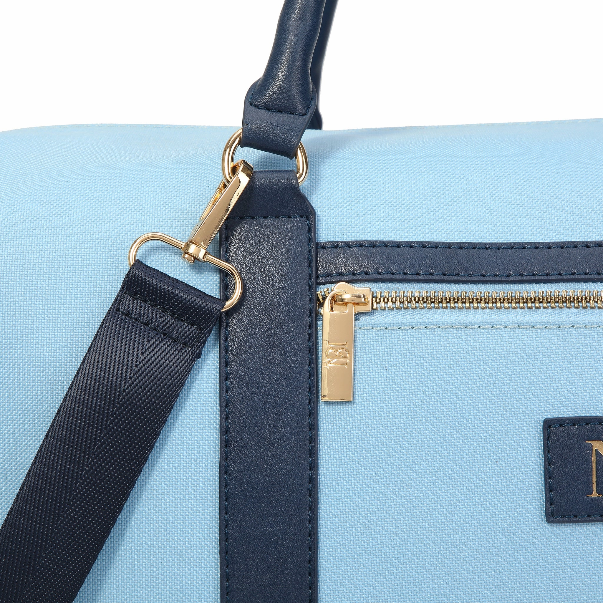 BADGLEY MISCHKA Barbara Canvas Weekender Duffel Bag | Light Blue