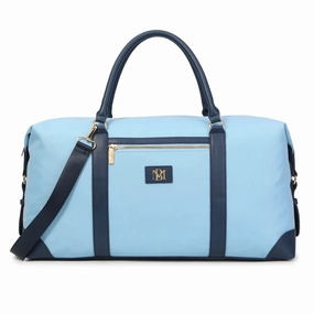 BADGLEY MISCHKA Barbara Canvas Weekender Duffel Bag | Light Blue