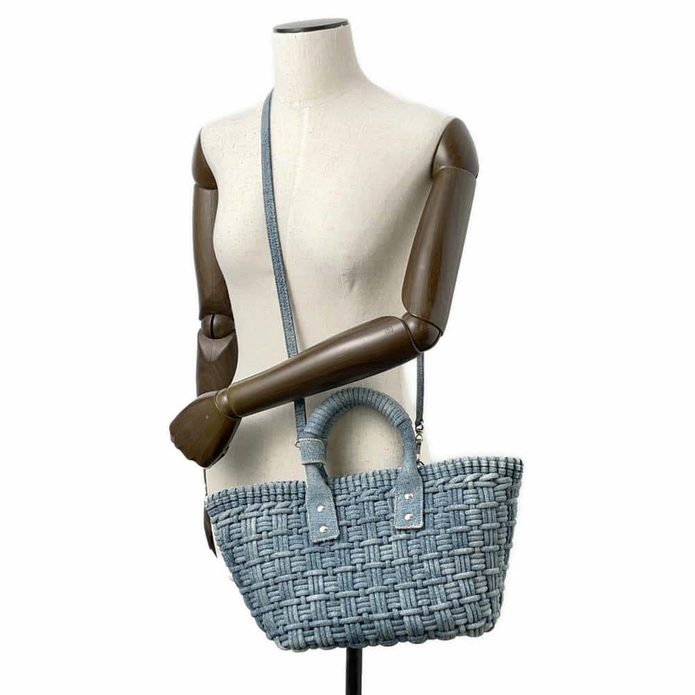 BALENCIAGA Bistro 2WAY Shoulder Bag Blue671342 Denim Size XS