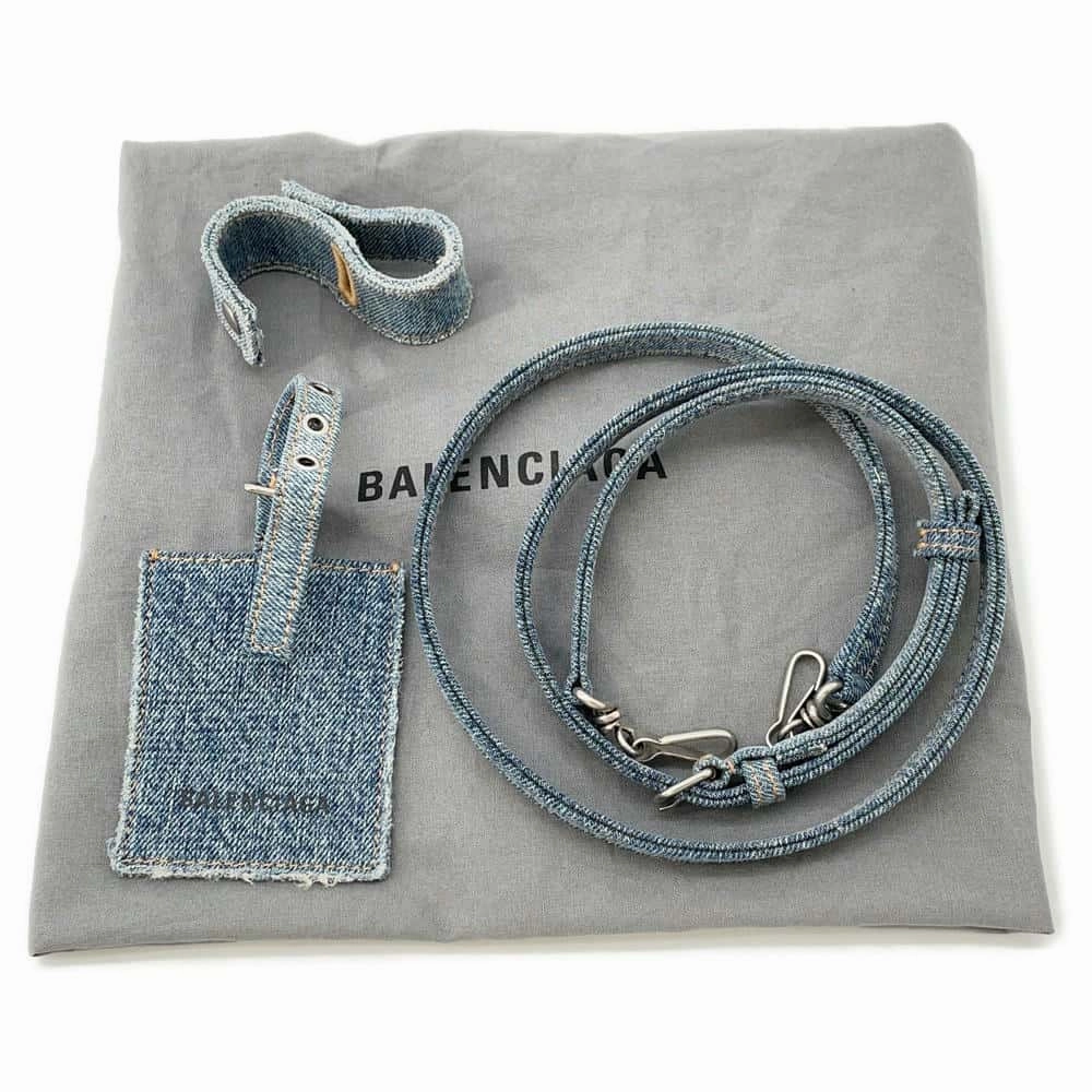 BALENCIAGA Bistro 2WAY Shoulder Bag Blue671342 Denim Size XS