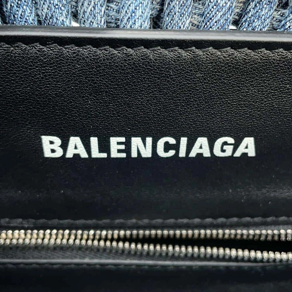 BALENCIAGA Bistro 2WAY Shoulder Bag Blue671342 Denim Size XS