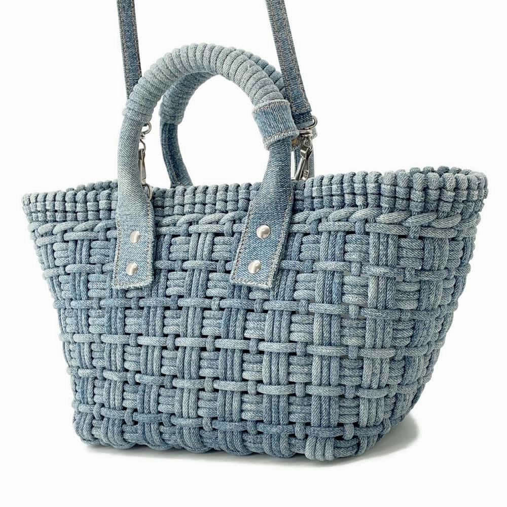 BALENCIAGA Bistro 2WAY Shoulder Bag Blue671342 Denim Size XS