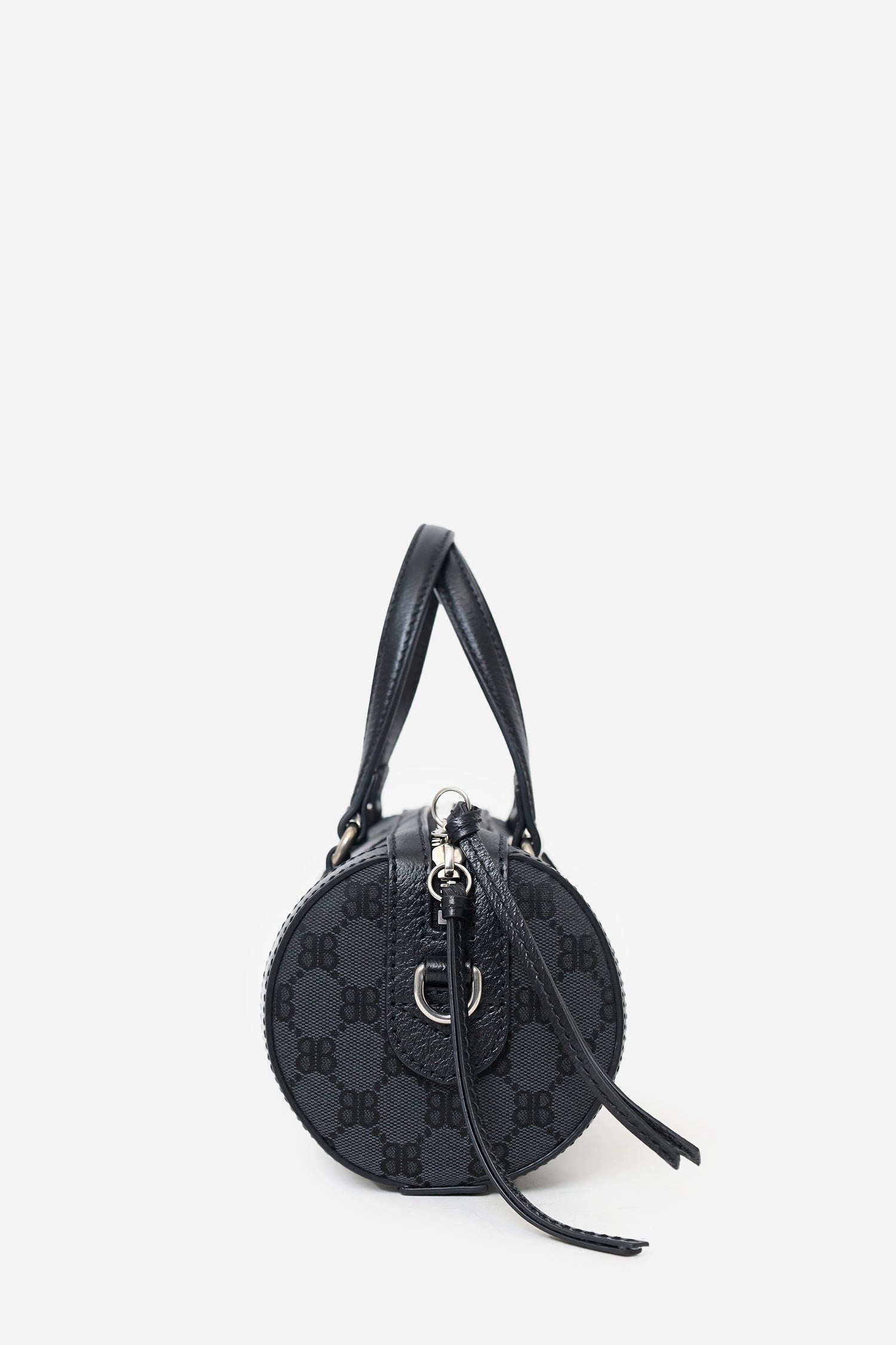 Balenciaga x Gucci Black Canvas and Leather The Hacker Project Boston Bag with Strap