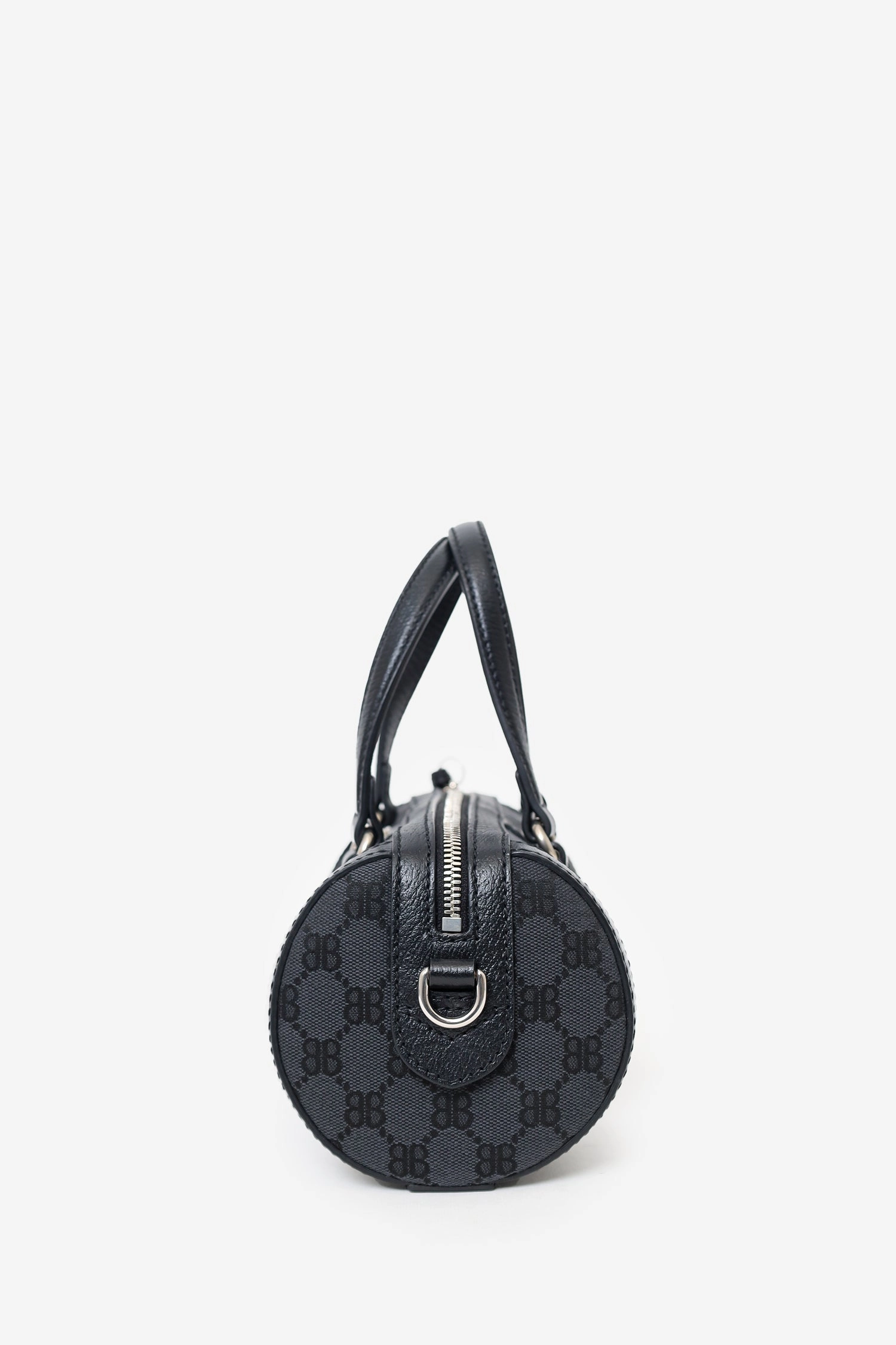 Balenciaga x Gucci Black Canvas and Leather The Hacker Project Boston Bag with Strap