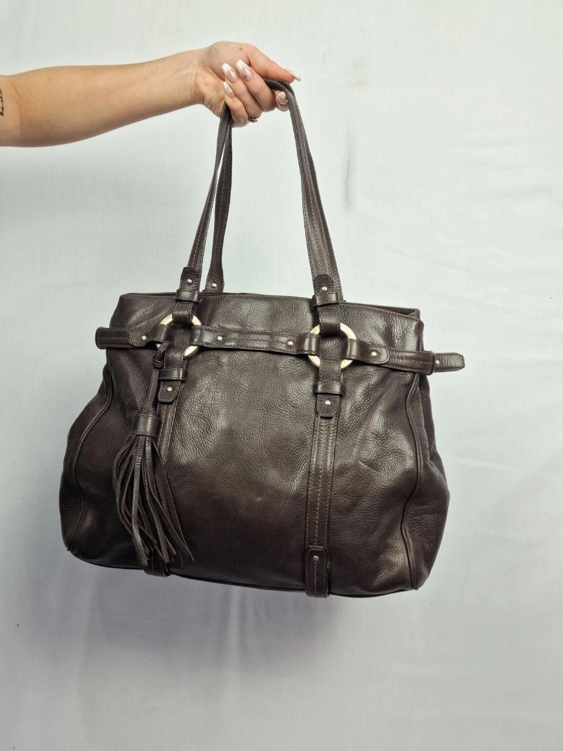 Bally Vintage Gold Hardware Tote Style Shoulder Bag