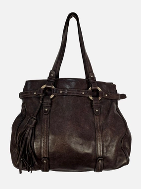 Bally Vintage Gold Hardware Tote Style Shoulder Bag