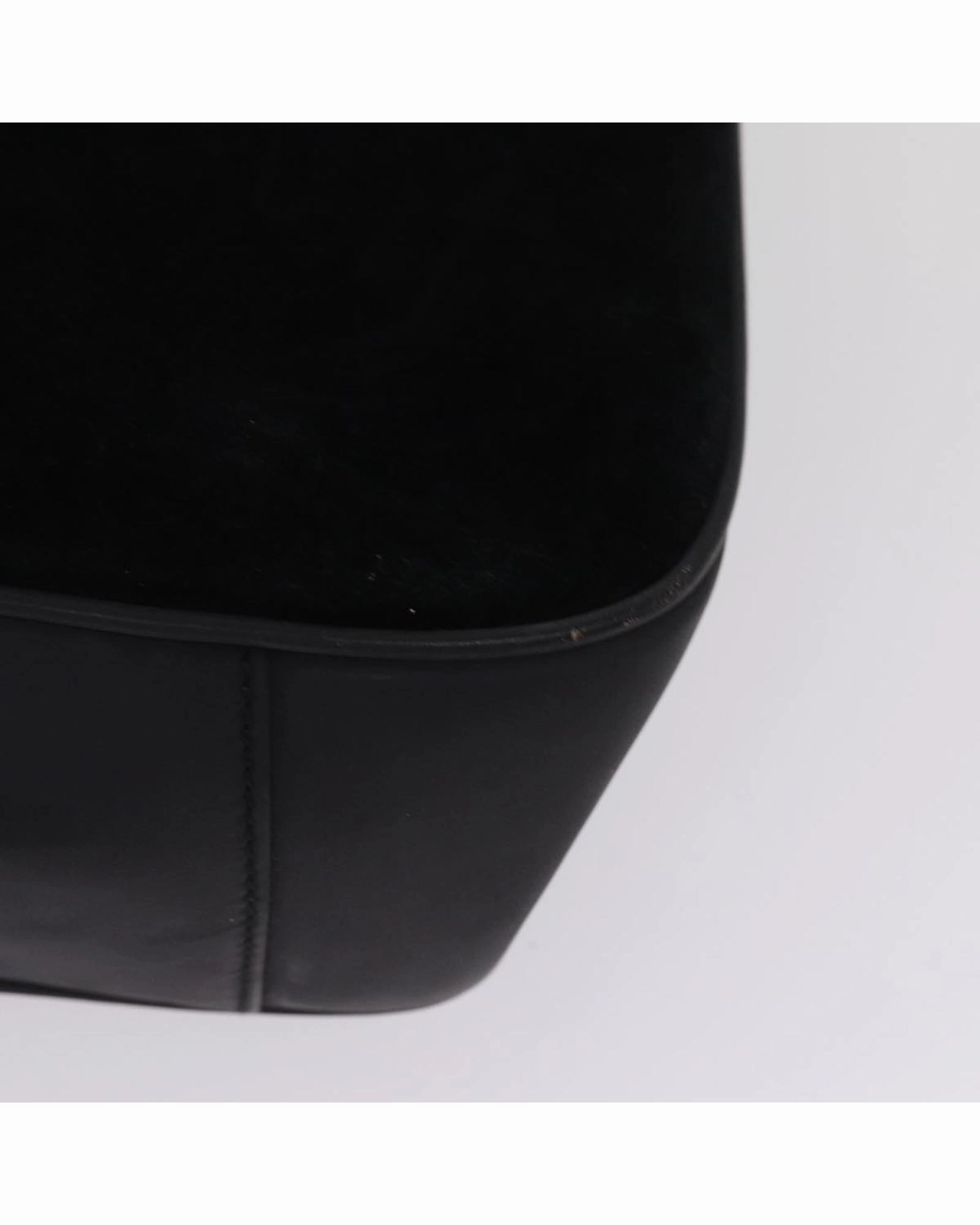 Bamboo Handle Suede Shoulder Bag