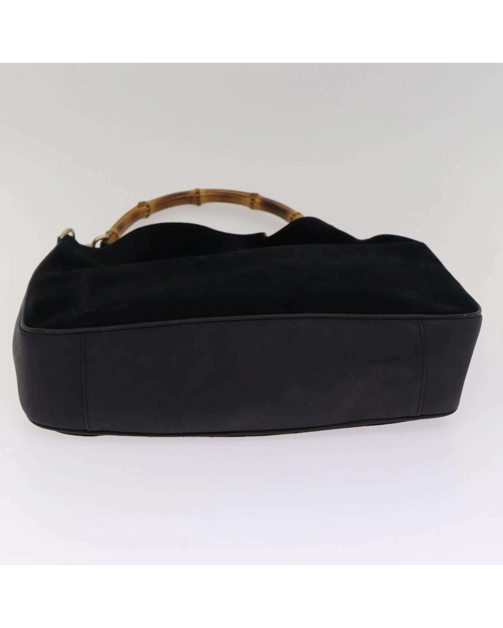 Bamboo Handle Suede Shoulder Bag