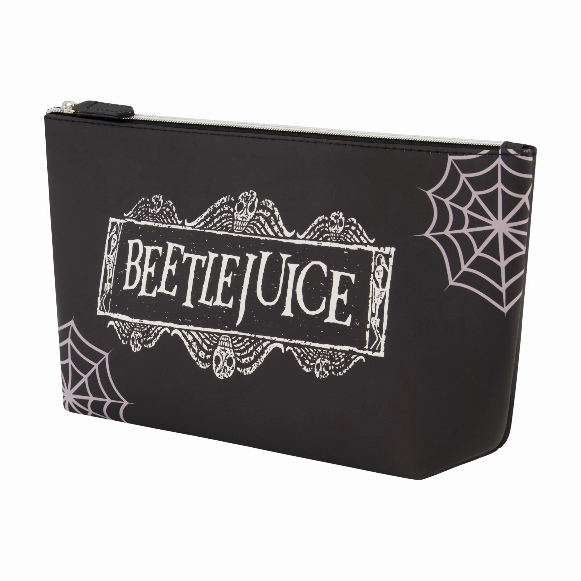 Beetlejuice Logo Spiderweb Trapezoid Cosmetic Travel Bag