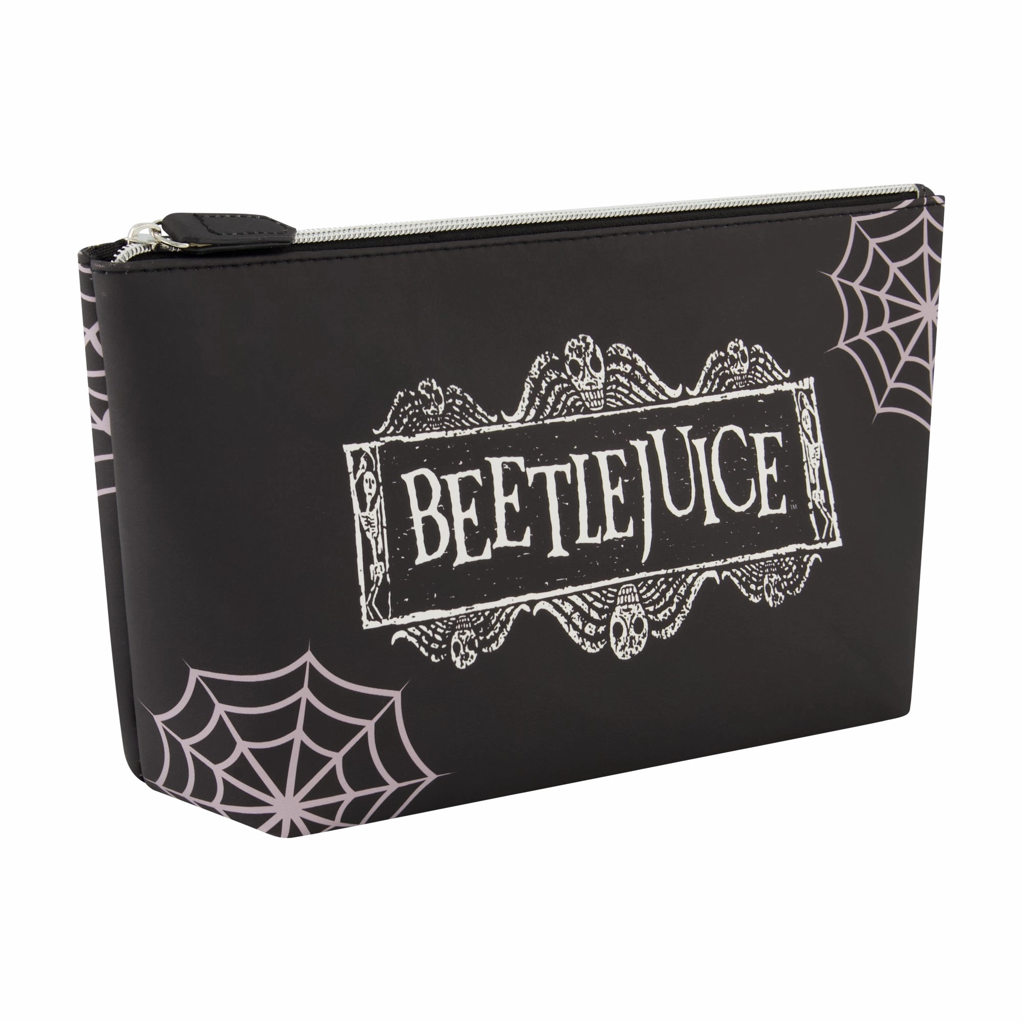 Beetlejuice Logo Spiderweb Trapezoid Cosmetic Travel Bag