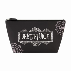 Beetlejuice Logo Spiderweb Trapezoid Cosmetic Travel Bag