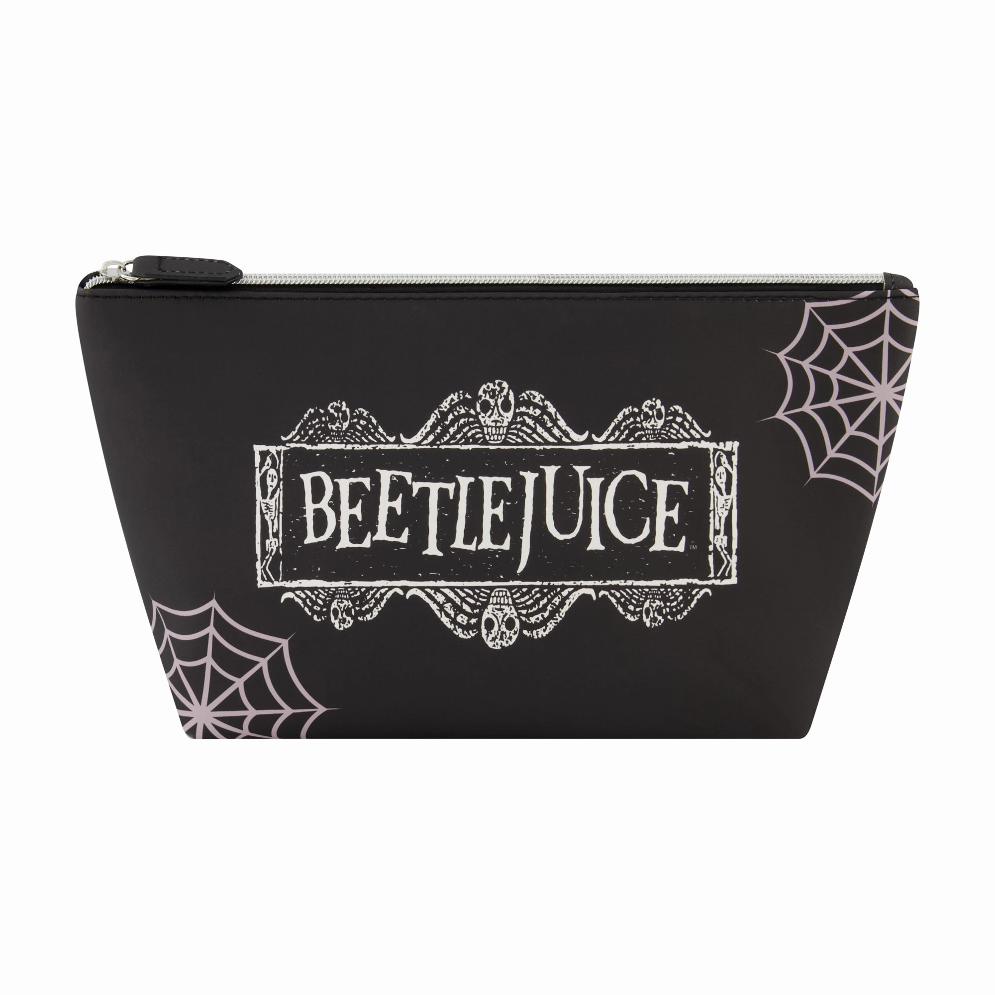 Beetlejuice Logo Spiderweb Trapezoid Cosmetic Travel Bag