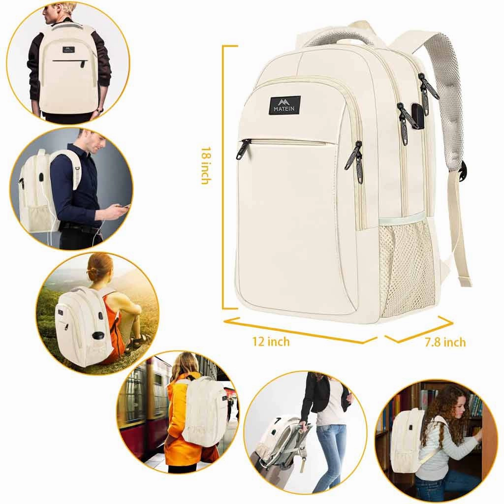 Beige Mlassic Laptop Backpack for University
