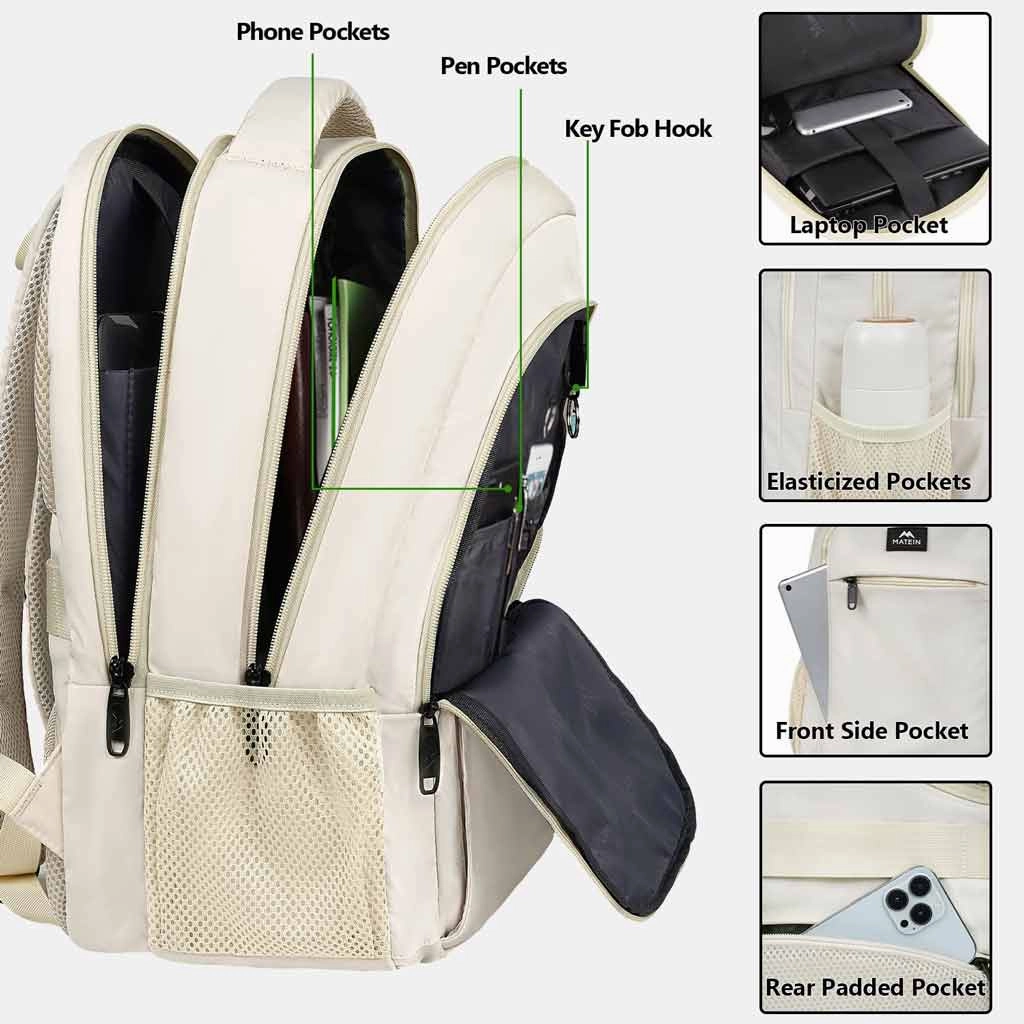 Beige Mlassic Laptop Backpack for University