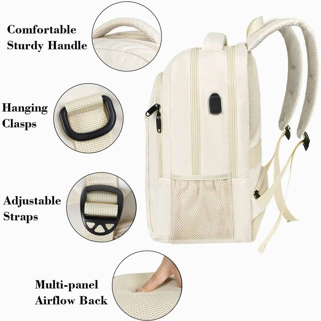 Beige Mlassic Laptop Backpack for University