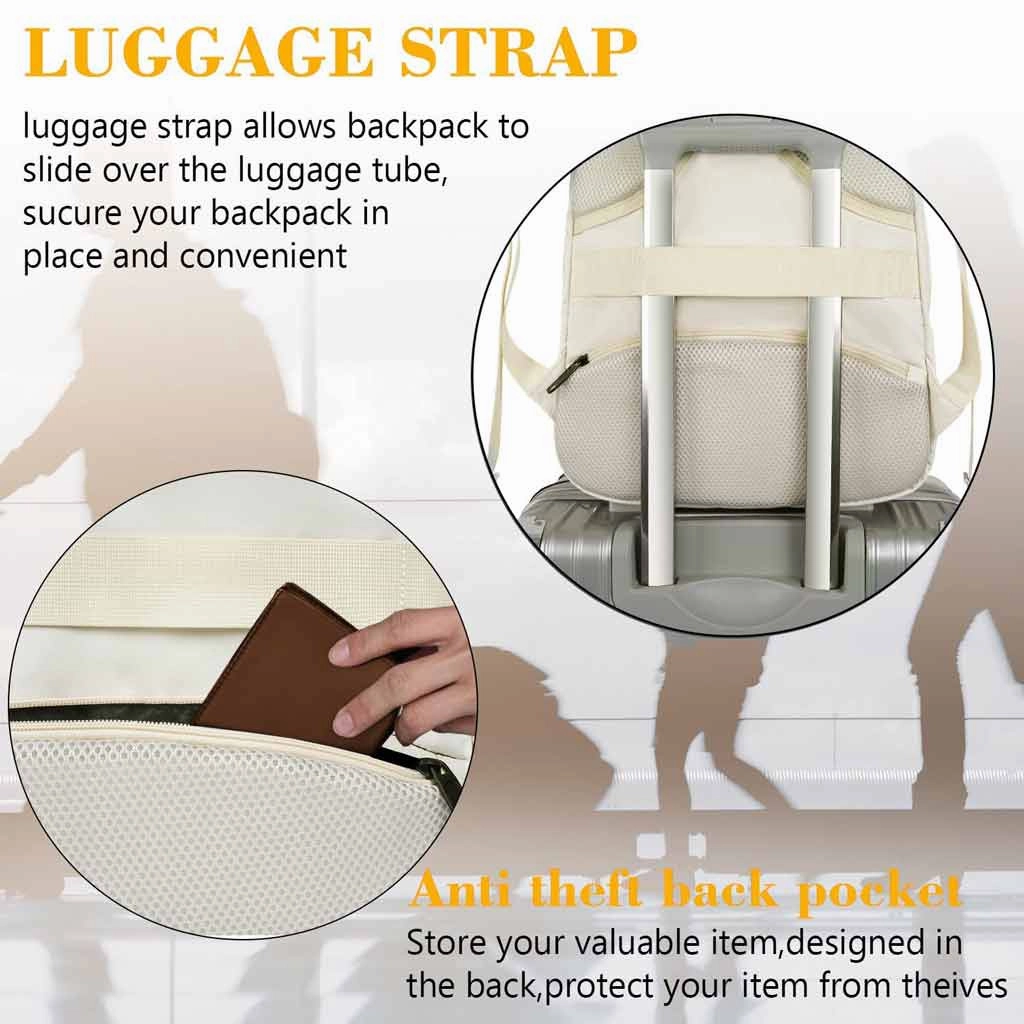 Beige Mlassic Laptop Backpack for University