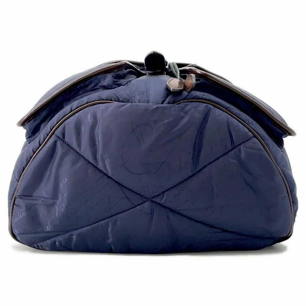 Berluti Scritto Calligraphy Backpack Blue/Brown Nylon Leather