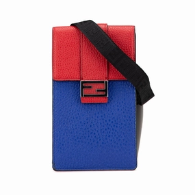 Bicolor Leather Phone Holder Crossbody