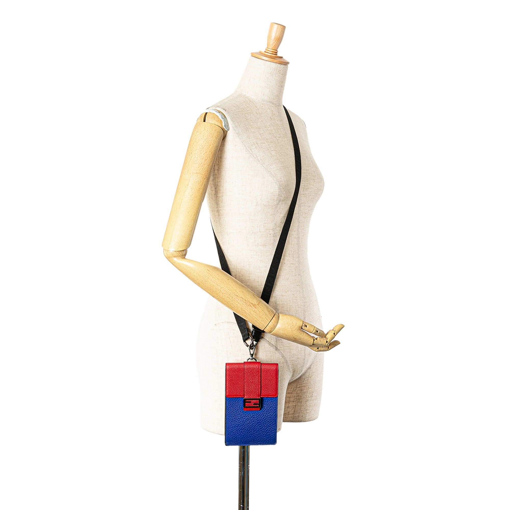 Bicolor Leather Phone Holder Crossbody