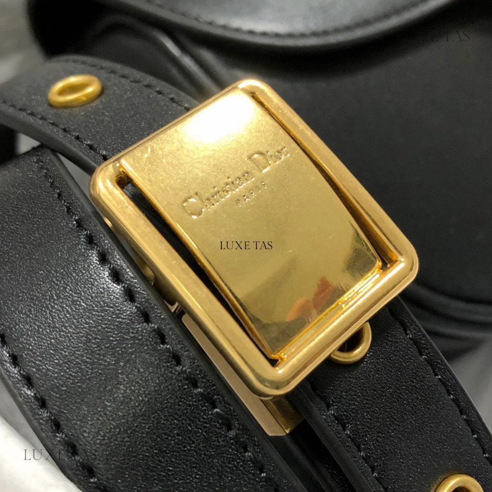Black Box Calfskin Small D Bobby Bag Leather Crossbody Bag for Women