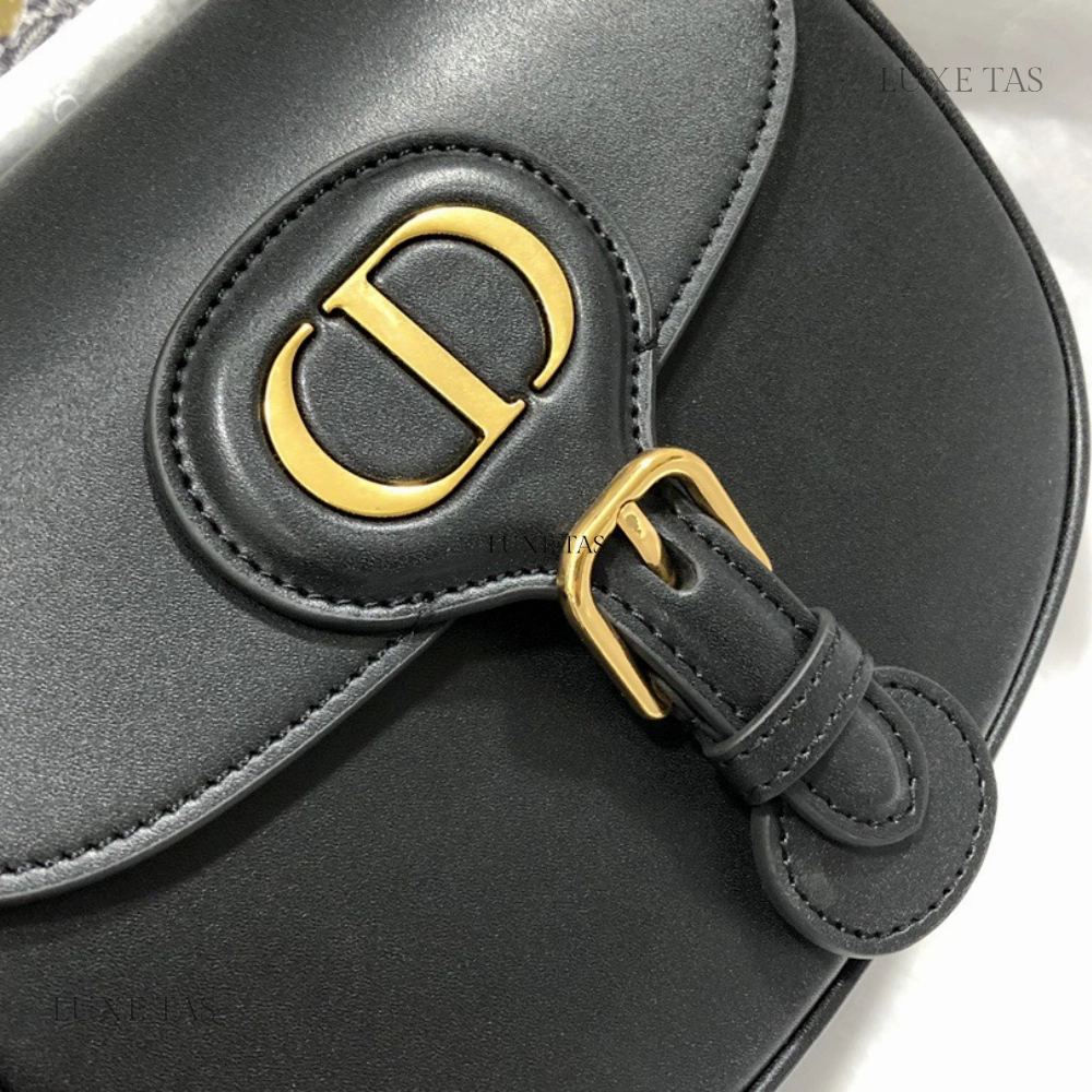 Black Box Calfskin Small D Bobby Bag Leather Crossbody Bag for Women