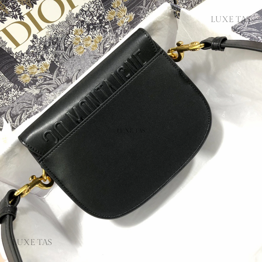 Black Box Calfskin Small D Bobby Bag Leather Crossbody Bag for Women