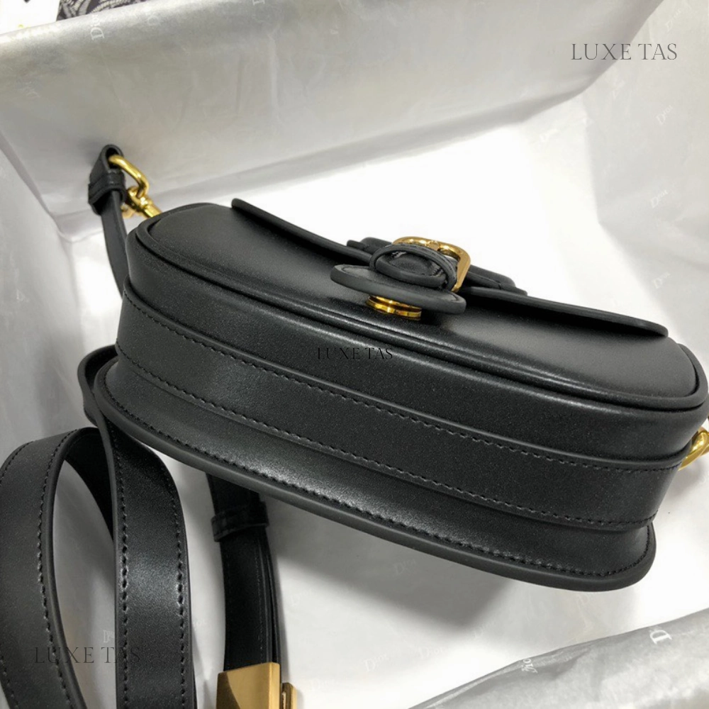 Black Box Calfskin Small D Bobby Bag Leather Crossbody Bag for Women