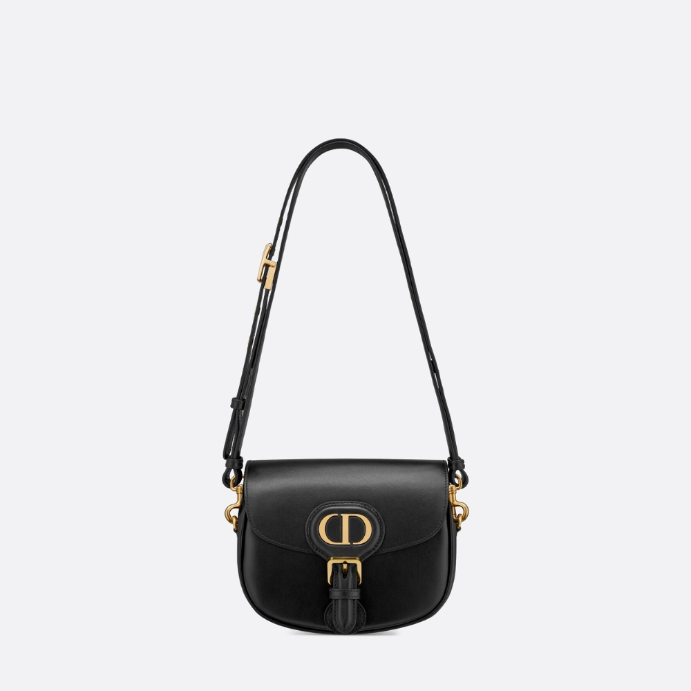 Black Box Calfskin Small D Bobby Bag Leather Crossbody Bag for Women