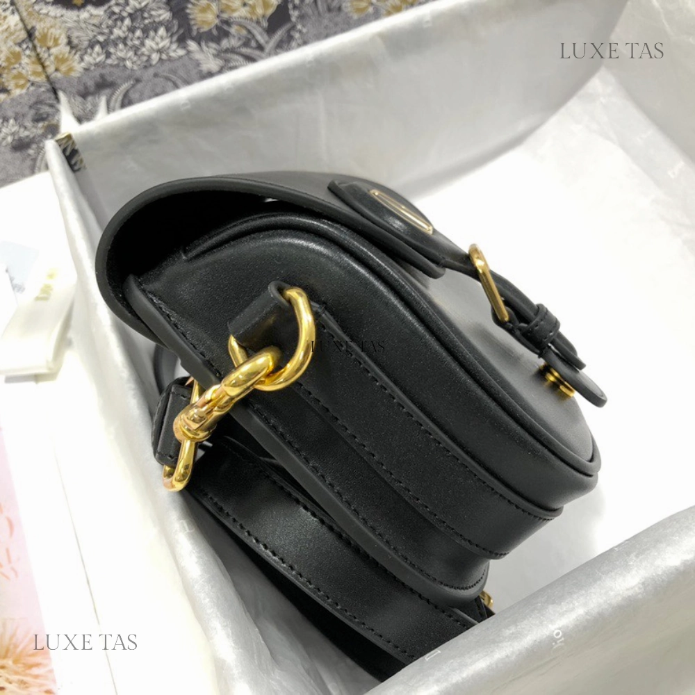 Black Box Calfskin Small D Bobby Bag Leather Crossbody Bag for Women