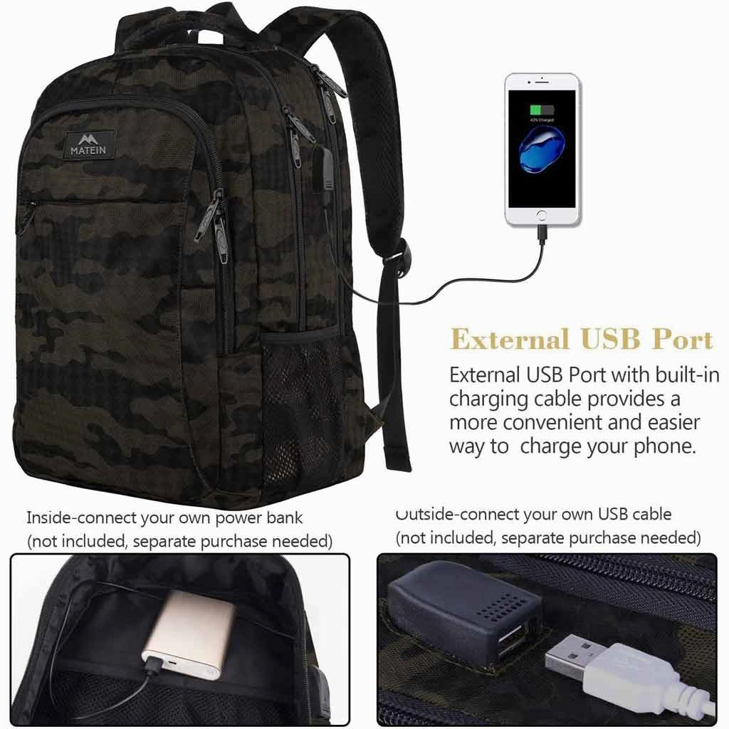Black Camo Mlassic Travel Laptop Backpack